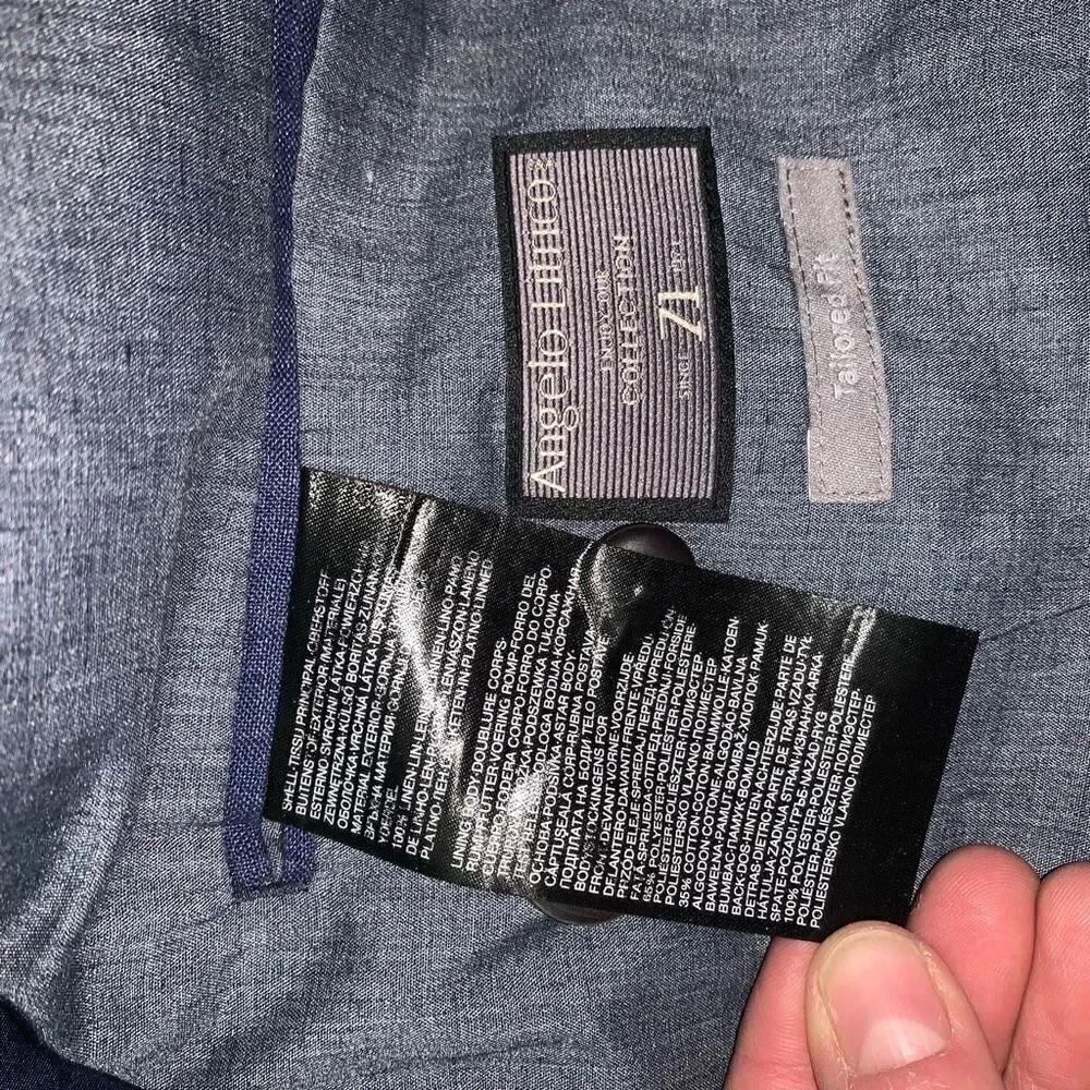 Angelo Litrico linen blend blue tailored fit Eur 52 blazer